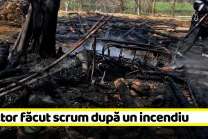 NEAMȚ: Tractor făcut scrum după un incendiu la anexa unei locuinţe (FOTO)