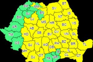 O nouă avertizare meteo. Judeţul Botoşani, sub Cod galben de vreme rea
