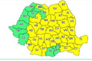 COD GALBEN de VÂNT PUTERNIC în mare parte din ţară, până marţi seara. Judeţele vizate