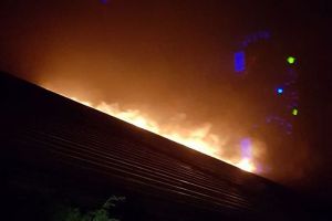Incendiu de vegetaţie uscată în zona lacului Iezer spre Bucu