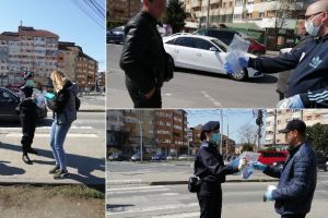 FOTO, VIDEO| Grijă pentru populaţie: Jandarmii din Alba au contribuit la distribuirea către populaţie a mii de pachete cu mănuşi, măşti şi dezinfectant