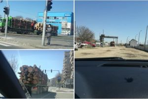FOTO ȘTIREA TA| Mai multe camioane încărcate cu buşteni, fotografiate în timp ce treceau prin Alba: ”Ne pleacă pădurile”