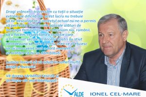 Ionel Cel-Mare, preşedintele ALDE Vrancea: „Vă doresc sărbători fericite şi un Paşte cât mai îmbelşugat!”