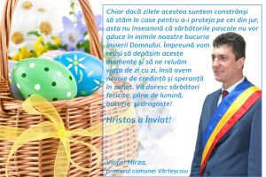 Viorel Mîrza, primarul comunei Vârteşcoiu: „Vă doresc sărbători fericite, pline de lumină, bucurie şi dragoste”