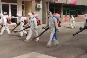 VIDEO Dezinfecţie pe Pietonalul Unirii