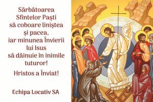 Vasile Filimon, Locativ SA: Minunea Învierii lui Isus să dăinui în inimile tuturor!