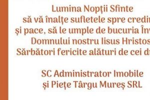 SC Administrator Imobile şi Pieţe Târgu Mureş SRL: Sărbători Fericite alături de cei dragi!
