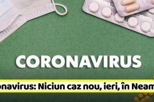 Coronavirus: Niciun caz nou, ieri, în Neamţ. Vezi situaţia pe judeţe (21 aprilie)