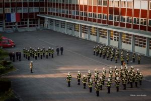 Pompierii din Mulhouse, Franta, au pastrat un moment de reculegere pentru salvatorul pompier din cadrul ISU Constanta, Viorel Dimboi 