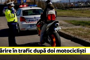 NEAMȚ: Urmărire în trafic după doi motociclişti. Unul s-a oprit într-o maşină de poliţie