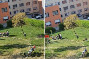 FOTO. Oamenii s-au relaxat înainte de termen. Grup surprins într-un parc din Satu Mare