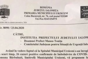 Primarul municipiului Urziceni solicită instituirea carantinei în comuna Bărbuleşti