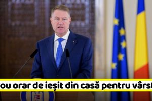 Iohannis: Persoanele de peste 65 de ani, un nou orar de ieşit din casă