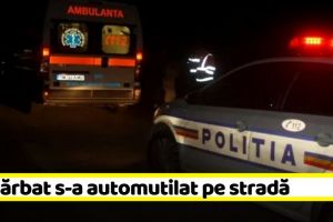 Un bărbat s-a automutilat pe o stradă din Piatra-Neamţ. A fost găsit tăiat la mâini şi abdomen
