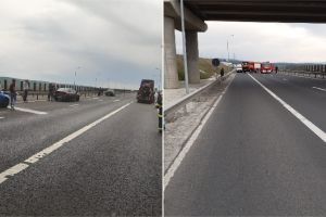 ACCIDENT rutier pe A1, pe sensul Sebeş-Sibiu. Serviciul Judeţean de Ambulanţă şi Garda de Intervenţie Sebeş intervin