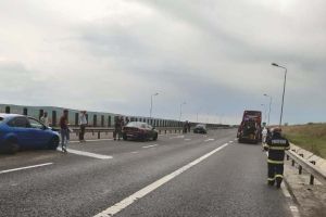 FOTO Accident pe autostrada Sebeş – Sibiu. Unsprezece persoane implicate