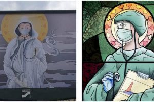 Desenele care au scandalizat Biserica şi au împărţit publicul în tabere: medicii – sfinţii de pe panourile publicitare