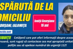 Dispărută de la domiciliu. Aţi vazut-o?