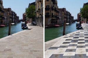 Cum ar fi arătat la Veneţia pavajul şotron din zona istorică a Timişoarei. Primăria acuzată că a făcut lucrările cu încălcarea flagrantă a legii