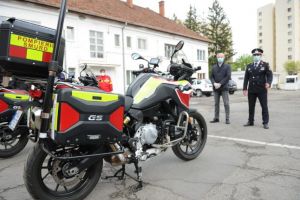 FOTO+VIDEO Motociclete pentru intervenţii şi mai rapide la cazurile grave, de astăzi, la ISU Braşov