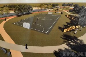 Începe amenajarea parcului Grigorescu din Oradea, cu teren de sport şi pontoane pe pârâul Adona (FOTO)