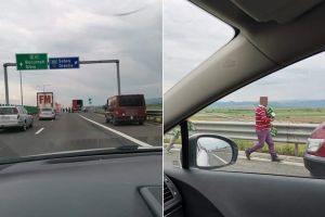 FOTO: Românii sunt săritori – Au „salvat” baxurile de bere dintr-un TIR în flăcări pe autostrada Sibiu – Deva