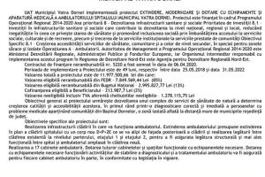 LANSARE PROIECT: EXTINDERE, MODERNIZARE ȘI DOTARE CU ECHIPAMENTE ȘI APARATURĂ MEDICALĂ A ...