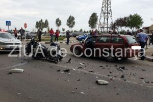 Accident rutier pe strada Baba Novac din Constanta. Victima este un politist (galerie foto+video)  