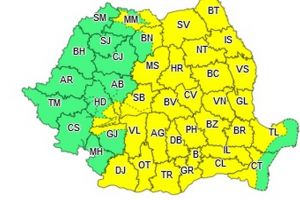 COD GALBEN în Alba şi alte judeţe din ţară. Alertă generală de instabilitate atmosferică, semnalată prin ploi puternice, vijelii şi grindină