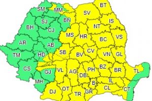 Avertizare meteo: Cod galben de ploi torenţiale şi vijelii, până luni seară