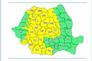 ALERTĂ ANM: Coduri galbene de VISCOL în Alba şi alte 29 de judeţe. La munte, rafalele vântului vor atinge viteze de peste 110 – 120 km/h şi va ninge