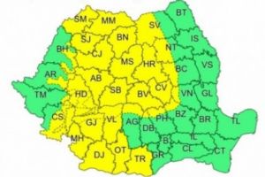 Avertizare meteo COD GALBEN de intensificări ale vântului, ploi şi viscol, până joi seară