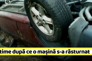 NEAMȚ: Maşină în care se aflau 6 persoane, răsturnată. Trei au ajuns la spital