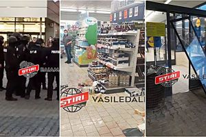 VIDEO. Bătaie cu săbii într-un supermarket din Baia Mare, între două clanuri interlope!