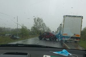 FOTO. Accident pe DN 1C Satu Mare – Baia Mare. Trafic îngreunat!