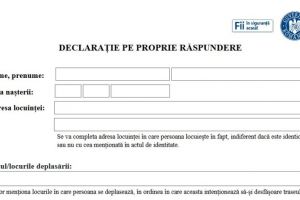 Declaraţia pe propria răspundere a fost modificată. Descarcă noul model