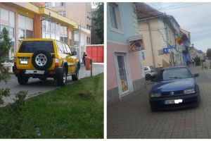 FOTO ȘTIREA TA: Zeii trotuarelor la Sebeş. Staţionarea în locuri interzise le-a intrat în sânge „bizonilor”
