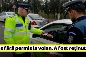 NEAMȚ: Tânăr reţinut după ce a fost prins fără permis la volan