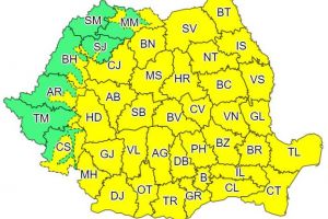 Cod galben de vânt, ploi şi vijelii în Bistriţa-Năsăud