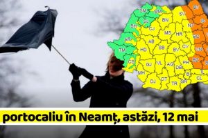 METEO: Cod portocaliu în Neamţ, astăzi, 12 mai
