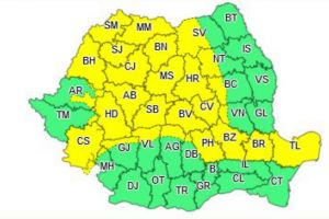 COD GALBEN de VIJELII în Alba şi alte 28 de judeţe, până joi seara: Averse torenţiale, descărcări electrice şi izolat grindină