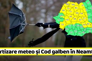 METEO: Avertizare meteo şi Cod galben în Neamţ