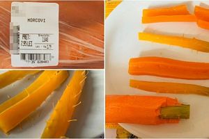 FOTO. Atenţie la cumpărături! Morcovi necomestibili la un supermarket din Satu Mare