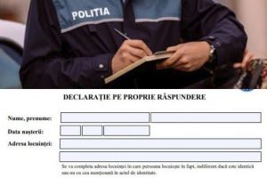 Noul model al declaraţiei pe propria răspundere – DESCARCĂ AICI