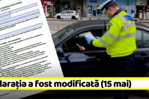 Declaraţia pe propria răspundere a fost modificată (15 mai)