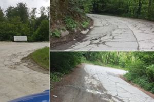 FOTO ȘTIREA TA| DJ 705 Zlatna-Almaşu Mare, un adevărat „mozaic” desenat pe şosea de crăpăturile şi gropile din asfalt