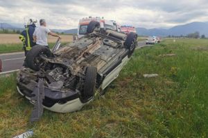 Autoturism răsturnat, la Râşnov!