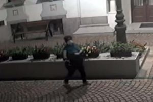 Dumnezeu e sus şi vede! O orădeancă a furat florile proaspăt plantate în faţa Episcopiei Greco Catolice (FOTO)