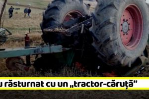 NEAMȚ: Un bărbat şi concubina lui au ajuns la spital după ce s-au răsturnat cu un „tractor-căruţă”