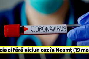 Coronavirus: A treia zi fără niciun caz în Neamţ. Vezi şi situaţia în ţară (19 mai)